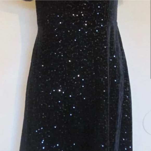 RSVP by Talbots 6 NWOT Black Velvet Sequin Social Dress Party Cocktail Dinner - Picture 5 of 6